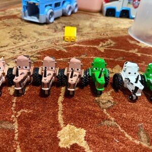 Toy Tractor Set - Brown, Green, and White